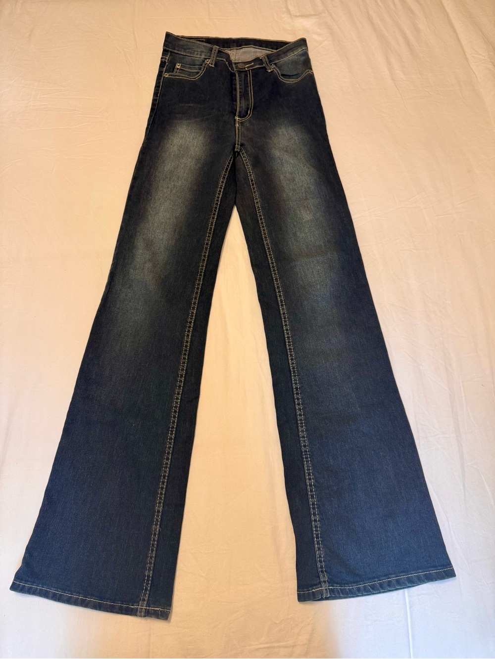 Cheap Monday Power Jeans Blue Black Flare / Wide Leg Denim